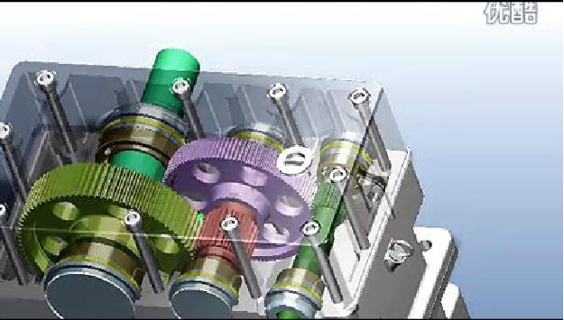 二級(jí)圓柱齒輪減速機(jī)3D動(dòng)畫(huà)